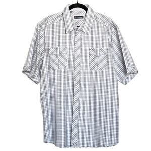7 Diamonds Mens 100% Cotton Plaid Short Sleeve Button Down Shirt Size 3XL